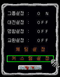 커스텀설정 선택